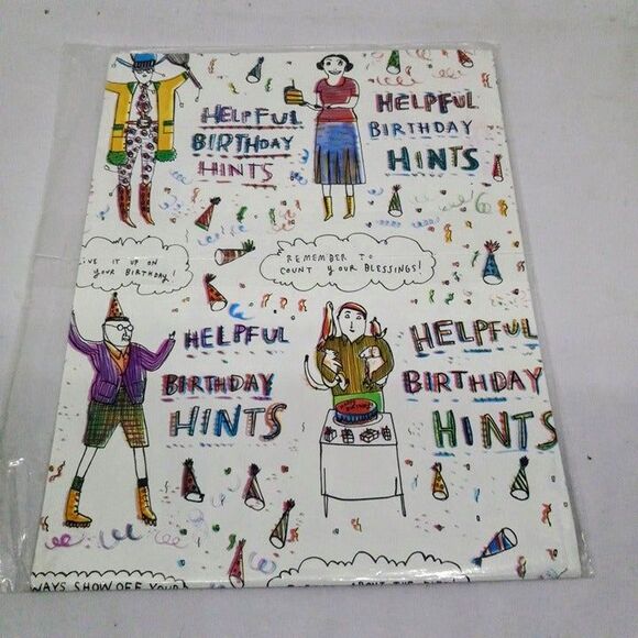Vintage American Greetings Helpful Birthday Hints Gift Wrap Sheets-Funny-NEW - Picture 2 of 7